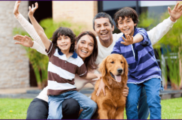 Hispanic family and dog - Free pet food and supplies